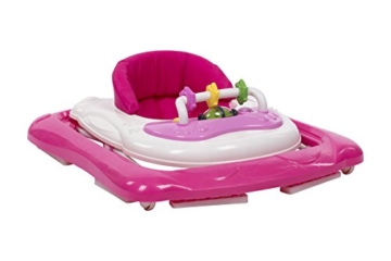Clamaro „BABYRACER“ Baby Gehfrei (rosa) - Höhenverstellbare Lauflernhilfe mit extra hoher Rückenlehne und bequemen Polstern, extra Spielcenter mit Musik und Lichtern - 2