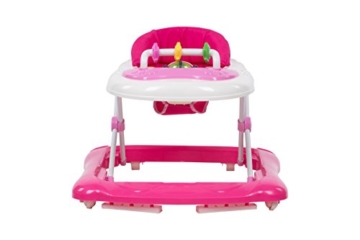 Clamaro „BABYRACER“ Baby Gehfrei (rosa) - Höhenverstellbare Lauflernhilfe mit extra hoher Rückenlehne und bequemen Polstern, extra Spielcenter mit Musik und Lichtern - 3