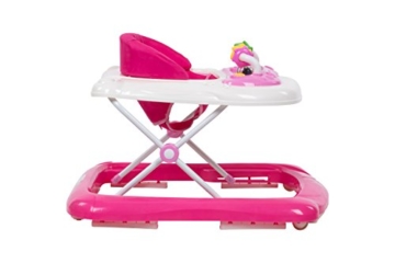 Clamaro „BABYRACER“ Baby Gehfrei (rosa) - Höhenverstellbare Lauflernhilfe mit extra hoher Rückenlehne und bequemen Polstern, extra Spielcenter mit Musik und Lichtern - 4