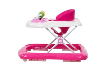 Clamaro „BABYRACER“ Baby Gehfrei (rosa) - Höhenverstellbare Lauflernhilfe mit extra hoher Rückenlehne und bequemen Polstern, extra Spielcenter mit Musik und Lichtern - 6
