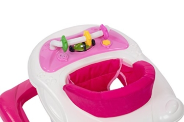 Clamaro „BABYRACER“ Baby Gehfrei (rosa) - Höhenverstellbare Lauflernhilfe mit extra hoher Rückenlehne und bequemen Polstern, extra Spielcenter mit Musik und Lichtern - 7
