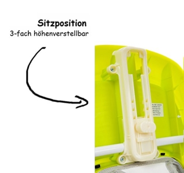 Fillikid Gehfrei Lauflernwagen Exclusiv | Lauflernhilfe mit Spielbrett & Anti-Rutsch-Funktion | Lauflernwagen 3 fach höhenverstellbar | Baby Walker mit waschbaren Einhang, Design:grün/grau - 4